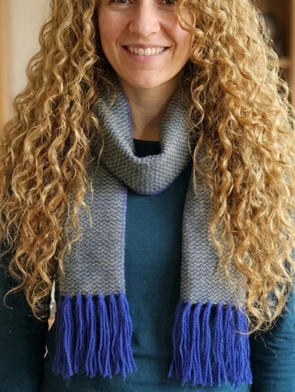LISBETH MULCAHY Ireland Unisex Handwoven Alpaca Scarf Muffler Burple NWOT